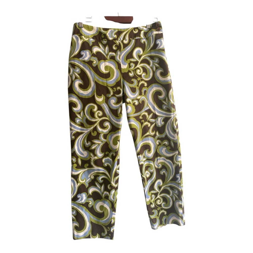 Vintage Talbots Women’s size 8 Bold Green Abstract Paisley Design Retro Mobwife